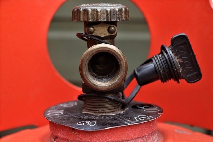 A propane tank stem up close